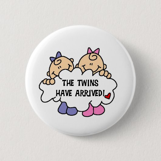 Tweeling Meisjes Gearriveerd Ronde Button 5,7 Cm (Voorkant)