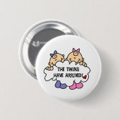 Tweeling Meisjes Gearriveerd Ronde Button 5,7 Cm (Voorkant /achterkant)
