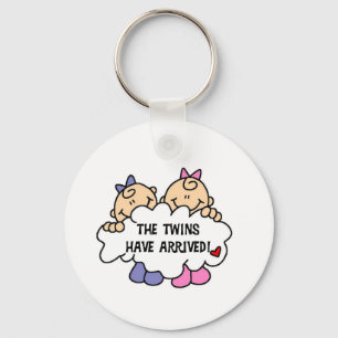 Tweeling Meisjes Gearriveerd Sleutelhanger