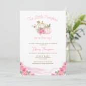 Tweeling Meisjes Herfst Kleine Pumpkins Baby showe Kaart (Staand voorkant)