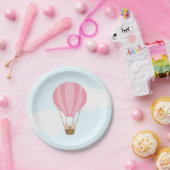 Tweeling Meisjes in Hete Luchtballon Baby shower Papieren Bordje (Feest)