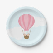 Tweeling Meisjes in Hete Luchtballon Baby shower Papieren Bordje (Voorkant)