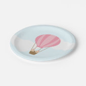 Tweeling Meisjes in Hete Luchtballon Baby shower Papieren Bordje (Gekanteld)