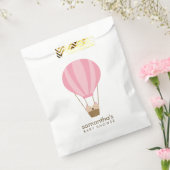 Tweeling Meisjes in Roze Ballon Baby shower Bedankzakje (Gezegeld)