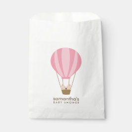 Tweeling Meisjes in Roze Ballon Baby shower Bedankzakje