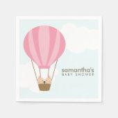 Tweeling Meisjes in Roze Hete Luchtballon Baby sho Servetten (Voorkant)