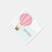 Tweeling Meisjes in Roze Hete Luchtballon Baby sho Servetten (Hoek)