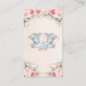 Tweeling Meisjes Olifant Roze Bloemen Thee Bring B Informatiekaartje (Achterkant)
