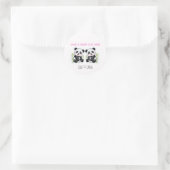 Tweeling Meisjes, Panda Beer, Aangepaste Tweeling Ronde Sticker (Tas)