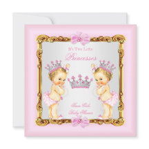 Tweeling Meisjes Prinses Baby Shower Goud Roze Blo