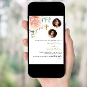 Tweeling meisjes roos bloemenfoto luxe Bevestiging Kaart