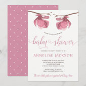 Tweeling meisjes roze witte bloemen baby shower kaart (Voorkant / Achterkant)