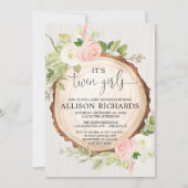 Tweeling meisjes rustieke outdoor meisje tweeling  kaart (Voorkant)