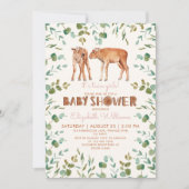 Tweeling Meisjes Schattig Baby Bison Baby shower Kaart (Voorkant)