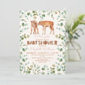 Tweeling Meisjes Schattig Baby Bison Baby shower Kaart (Staand voorkant)