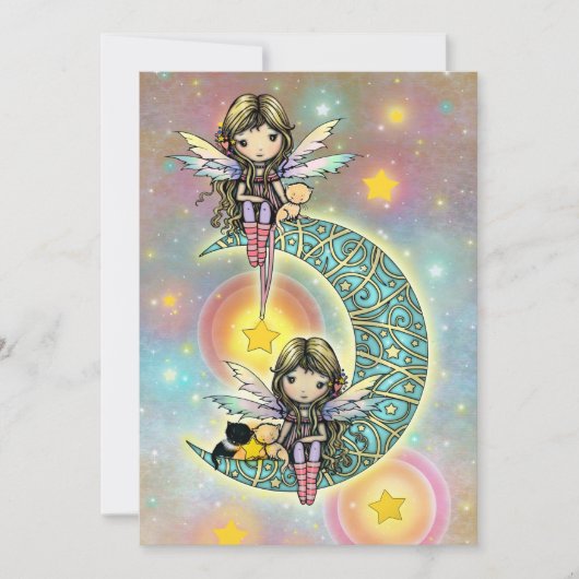 Tweeling Meisjes Verjaardag Uitnodiging Feeën (Voorkant)