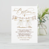 Tweeling Meisjes Vintage Boho Doop Kaart (Staand voorkant)