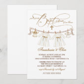 Tweeling Meisjes Vintage Boho Doop Kaart (Voorkant / Achterkant)
