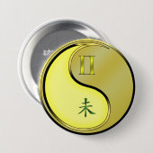 Tweeling & Metalen Geit Ronde Button 7,6 Cm (Voorkant /achterkant)