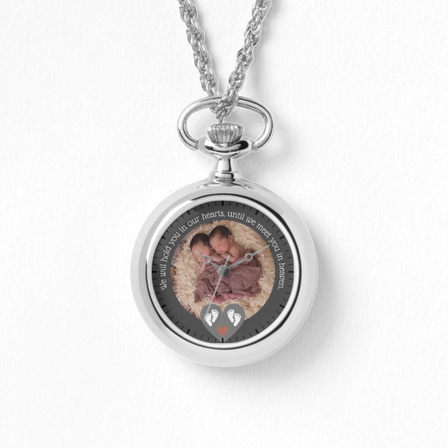 Tweeling Miskraam Baby Verlies Memorial Doodgeboor Horloge (Voorkant)