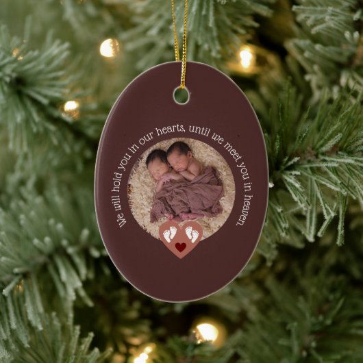 Tweeling Miskraam Baby Verlies Memorial Doodgeboor Keramisch Ornament (Boom)
