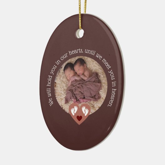 Tweeling Miskraam Baby Verlies Memorial Doodgeboor Keramisch Ornament (Links)