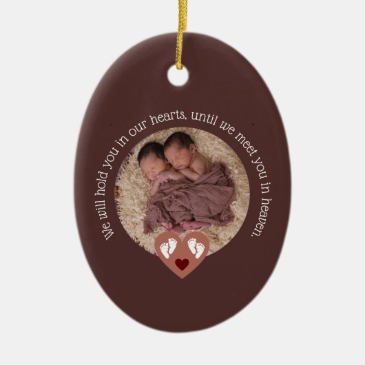 Tweeling Miskraam Baby Verlies Memorial Doodgeboor Keramisch Ornament (Voorkant)