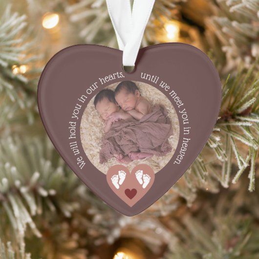 Tweeling Miskraam Baby Verlies Memorial Doodgeboor Ornament (Boom)