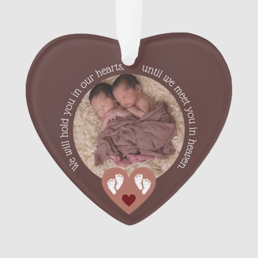 Tweeling Miskraam Baby Verlies Memorial Doodgeboor Ornament (voorkant)