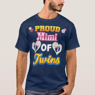 Tweeling Moeder Dag Bloemig Hart Voetbed T-shirt