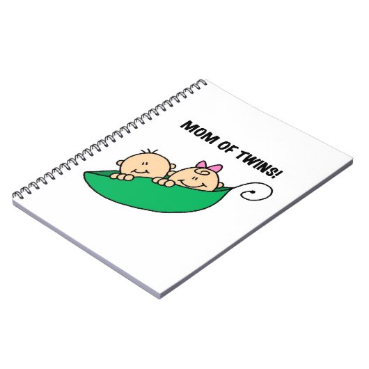 Tweeling Moeder- Erwten in een Pod Cadeaus Notitieboek (Linkerzijde)