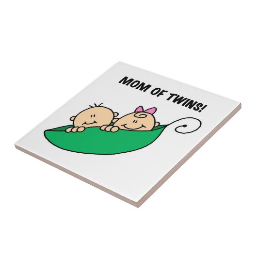 Tweeling Moeder- Erwten in een Pod Cadeaus Tegeltje (Zijkant)