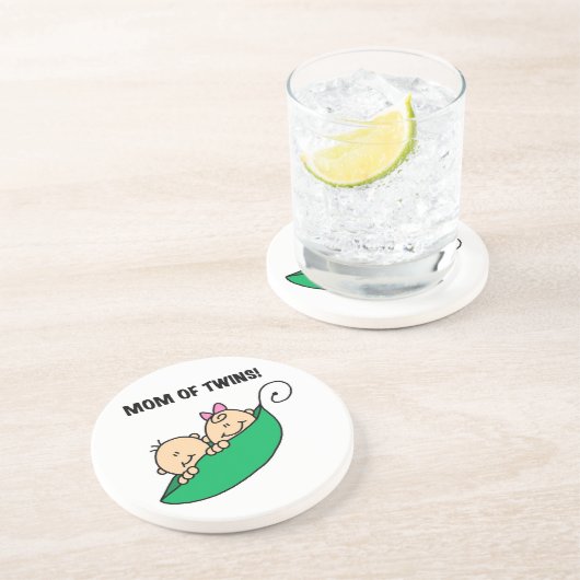 Tweeling Moeder- Erwten in een Pod Cadeaus Zandsteen Onderzetter (Zijkant)