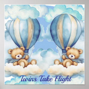 Tweeling neemt vlucht poster