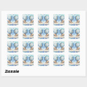 Tweeling neemt vlucht vierkante sticker (Vel)