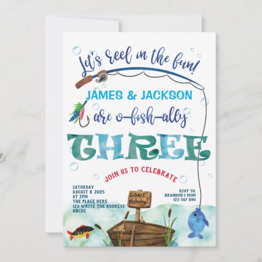 Tweeling O-fish-ally Kleine Visser 3de Kaart (Voorkant)