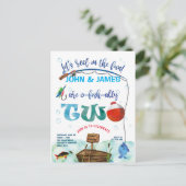 Tweeling O-vis-ally vissen thema 2e verjaardag Uitnodiging Briefkaart (Staand voorkant)