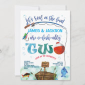 Tweeling O-visachtig Little Fisherman 2e verjaarda Kaart (Voorkant)