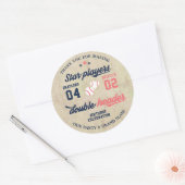 Tweeling of broer/zus honkbal dubbele header verja ronde sticker (Envelop)