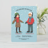 Tweeling of gezamenlijke uitnodiging voor de winte (Staand voorkant)