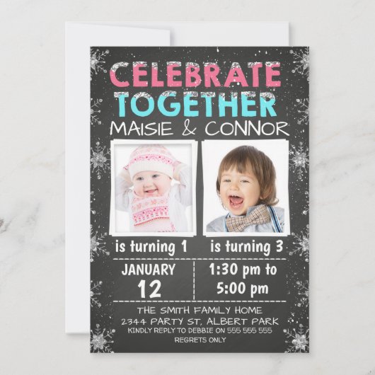 Tweeling of gezamenlijke uitnodiging voor de winte (Voorkant)