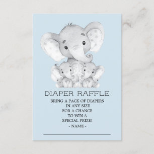 Tweeling Olifant Baby shower Luier Raffle Ticket Informatiekaartje