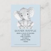 Tweeling Olifant Baby shower Luier Raffle Ticket Informatiekaartje (Voorkant)