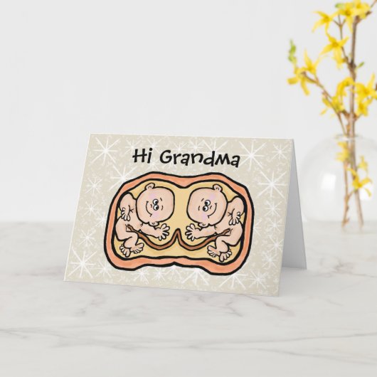 Tweeling Oma Moederdag Kaart (Gele Bloem)