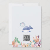 Tweeling onder het Zee Whale Waterverf Baby shower Kaart (Achterkant)