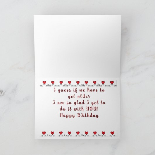 TWEELING OP ONZE VERJAARDAG LIEFDE DELEN MET U! KAART (Binnen)