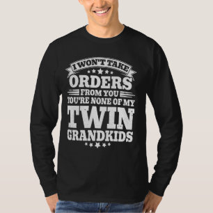 Tweeling Opa Oma van Tweeling Kleinkinderen T-shirt