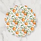 Tweeling Oranje Baby shower Bedankjes Labels (Achterkant)