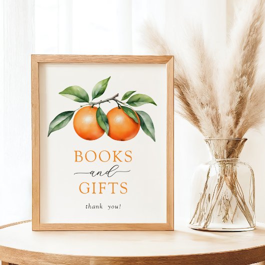 Tweeling Oranje Baby shower Boeken en Geschenken P Poster