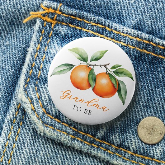 Tweeling Oranje Baby shower Oma To Be Ronde Button 3,2 Cm